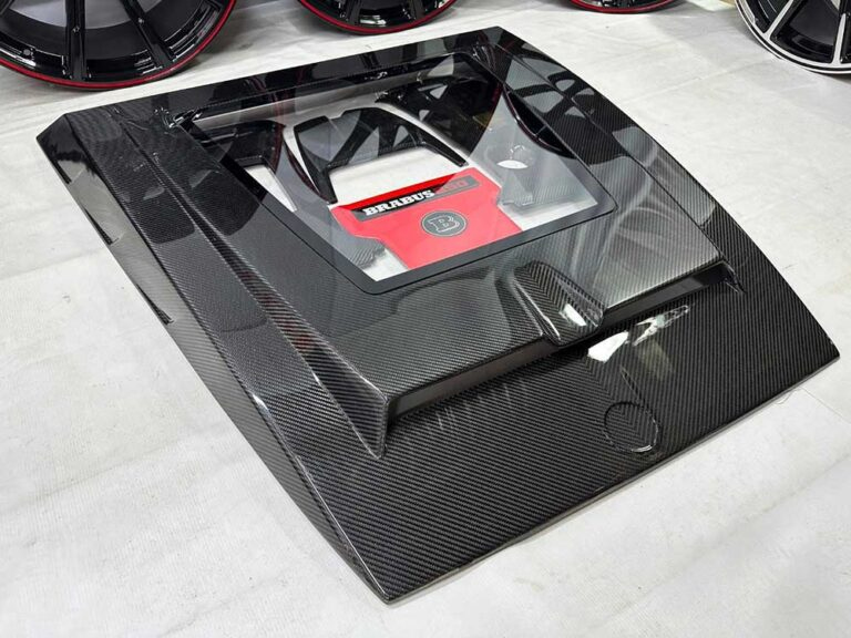 Brabus 900 Carbon Fiber Hood Cover + Hood Under Cover + Red Engine Cover for W463A G-Class
